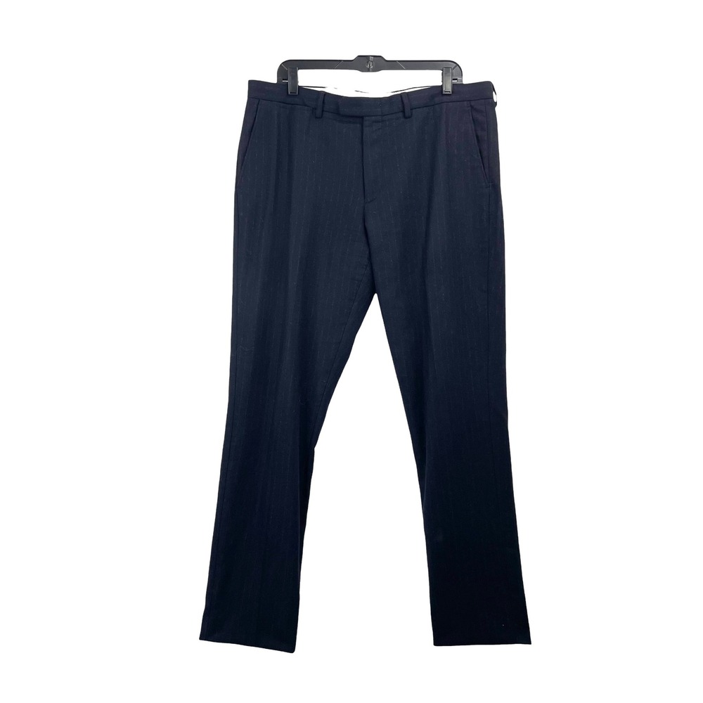J. Crew Bowery striped slim wool blend pants Size 36 L 32 navy blue dandy